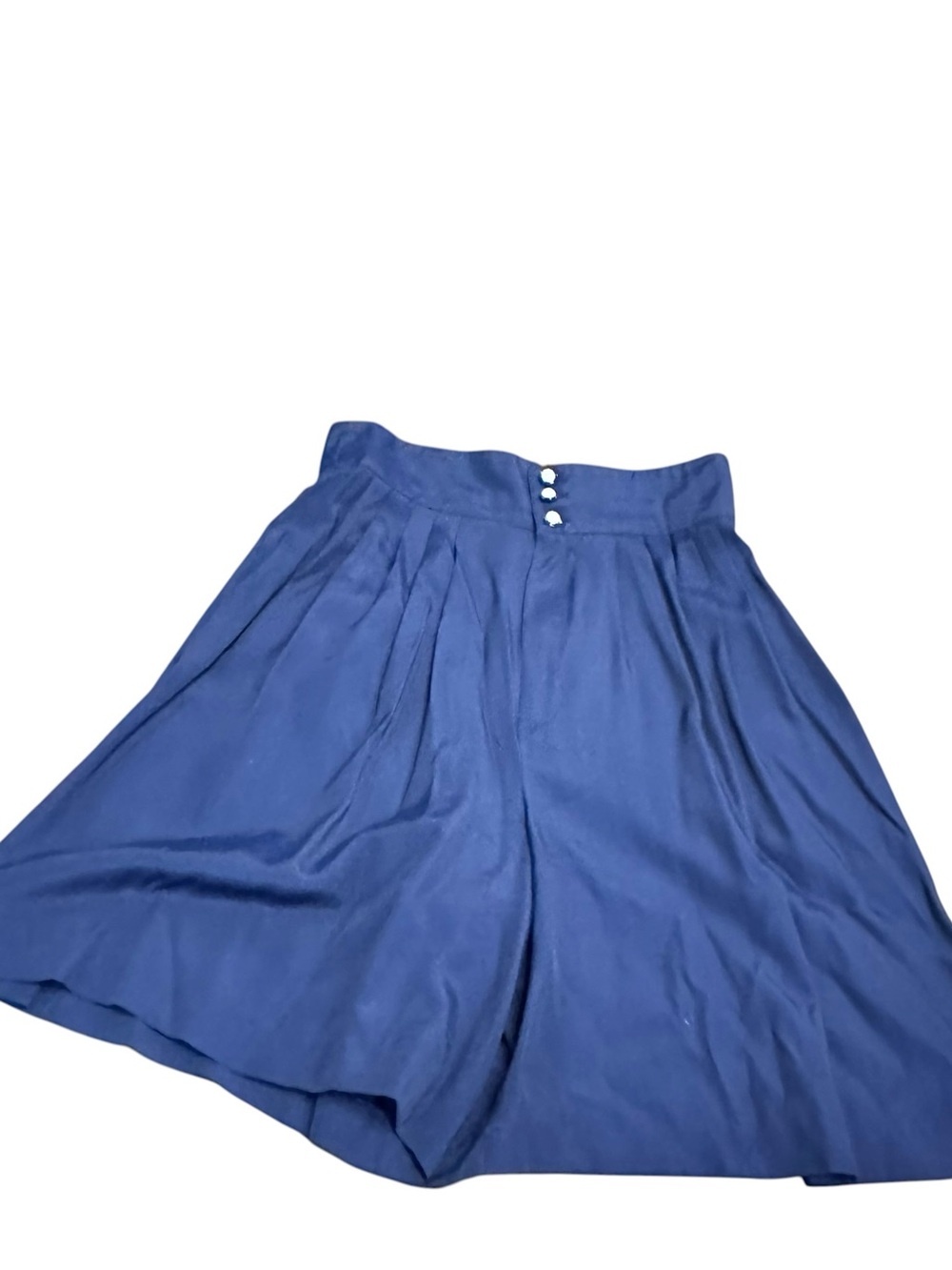 Vintage Navy Culotte Skort Shorts Pearl Button High Waist size  7 Made USA‎ 90’s